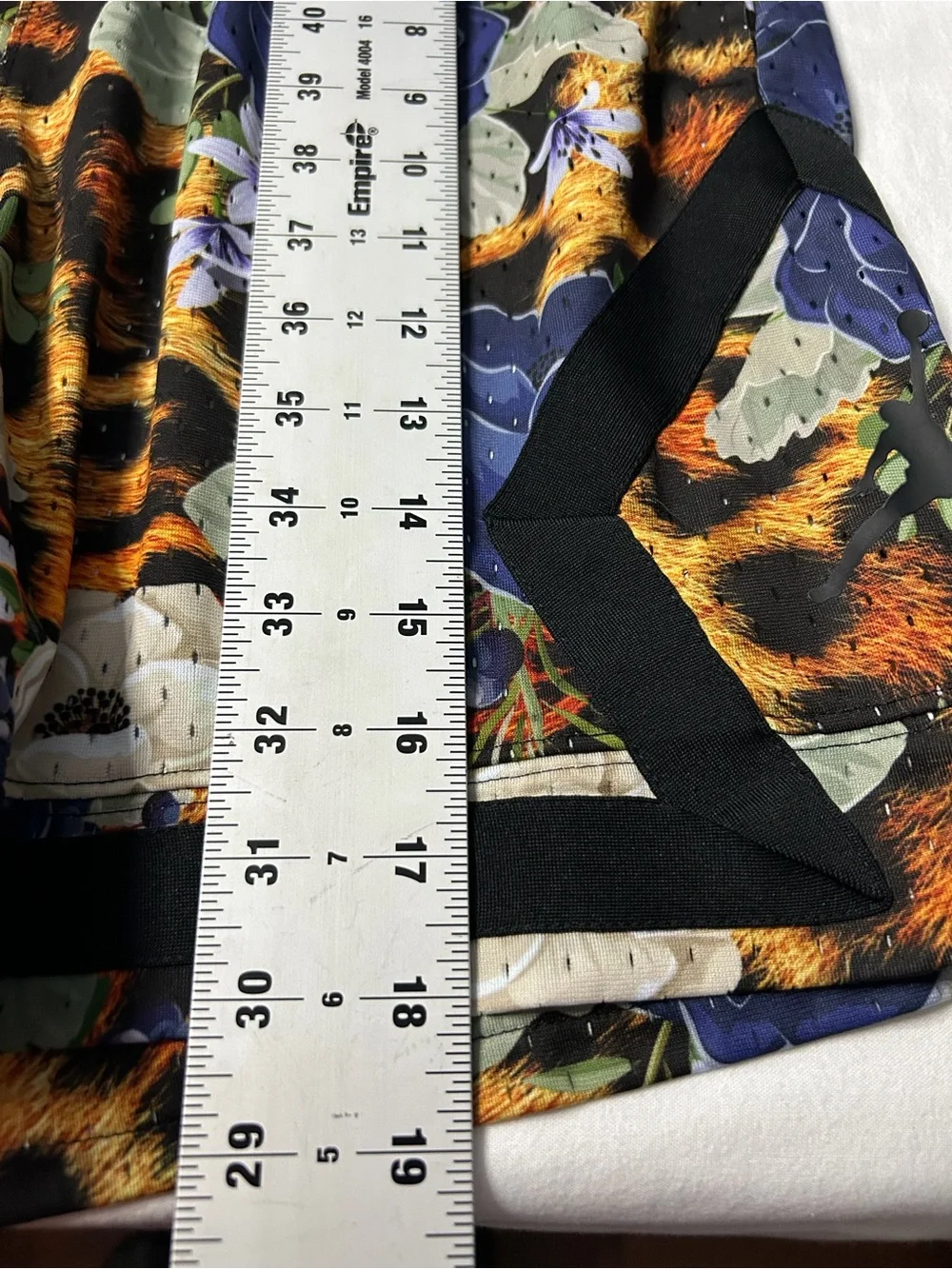 Jordan Diamond Shorts Black Leopard Blue Floral Print Mens L Jungle Unique Rare